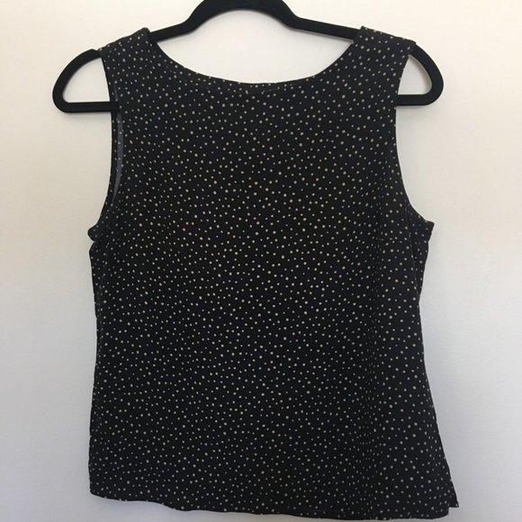 Cleo blouse sleeveless round neck black polka dot women’s size 10 - Picture 1 of 5